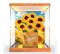 Acrylic Display Case Compatible with Lego 40524 Sunflower Preserved Flower Building Block Model UV Protection Box Collector Gift Protect and Decorate Your modle (Tri-Color Lightbox A)