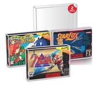 Acrylic Display Case Designed for N64 and SNES - Clear Game Box Protector with UV Protection - 4MM Thick Protective Case for Retro Nintendo Switch Sports Game by EVORETRO (Pack of 2) (N64 / SNES Games - Acrylic)