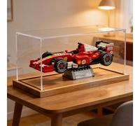 Acrylic Display Case for Lego 11375 Ferrari F2004 Race Car with Schumacher Model Display Box, dustproof Clear Storage Box Compatible with Lego 11375 (Case Only, no Model) (Wood)