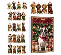 Acrylic Dog Advent - Holiday Countdown Calendar for Decoration | Charming Canine with Ornaments Numbered 1 to 24 Ideal for Indoor Christmas Parties Family Gatherings Celebrations