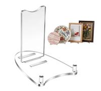 Acrylic Easel Stand, Photo Frame Display Rack, 10 Inches Standing Plate Base with Non-Slip Feet, Clear Acrylic Holder with Build, Home Office Accessory with Compact Design, Art Class Wedding