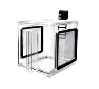 Acrylic Fish Breeder Box, Isolation Hatchery Tank Divider, 5.91x5.91 inches, Incubator Shrimp Hatching, Secure Clip on Design for Freshwater, Seawater Tanks, Black and White