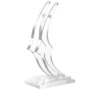 Acrylic Flower Vase Stand - Clear Stable Vase, Curved Design Decorative | Stylish Rose Display Holder, Modern Flower V́ase for Single Real Rose Or 24K Artificial F́Lower Room Decor