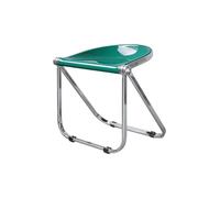 Acrylic Folding Chair - Thickened Armless Dining & Bar Stool for Home, Office, Living Room, Room Outdoor Use, Stylish Yellow Seat (Green)