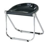 Acrylic Folding Chair - Thickened Armless Dining & Bar Stool for Home, Office, Living Room, Room Outdoor Use, Stylish Yellow Seat (Black)