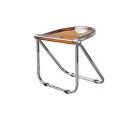 Acrylic Folding Chair - Thickened Armless Dining & Bar Stool for Home, Office, Living Room, Room Outdoor Use, Stylish Yellow Seat (Brown)