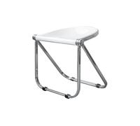 Acrylic Folding Chair - Thickened Armless Dining & Bar Stool for Home, Office, Living Room, Room Outdoor Use, Stylish Yellow Seat (White)