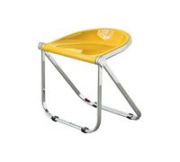 Acrylic Folding Chair - Thickened Armless Dining & Bar Stool for Home, Office, Living Room, Room Outdoor Use, Stylish Yellow Seat (Yellow)