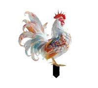 Acrylic Garden Stakes, 2D Rooster Yard Art, Compact Realistic Animal Stakes, Multifunctional Outdoor Decoration, Ideal for Lawn, Landscape, Flower Beds, Backyard and Park Decor