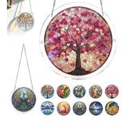 Acrylic Jigsaw Puzzle Sun Catcher, 83 pièces Acrylique Puzzles Sun Catcher Fenêtre Suspendue, 20 cm/7.87 Pouces Acrylique Puzzles pour Adulte, pour Portes Jardin et Fenêtre Pendue (Style I)