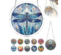 Acrylic Jigsaw Puzzle Sun Catcher, 83 pièces Acrylique Puzzles Sun Catcher Fenêtre Suspendue, 20 cm/7.87 Pouces Acrylique Puzzles pour Adulte, pour Portes Jardin et Fenêtre Pendue (Style F)
