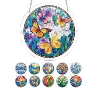 Acrylic Jigsaw Puzzle Suncatcher, 20cm Suncatcher Puzzle Kit, Acrylic Suncatcher Puzzle, for Window Doors&Garden Hanging (G)