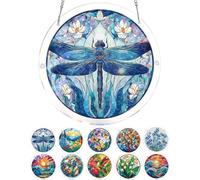 Acrylic Jigsaw Puzzle Suncatcher, 20cm Suncatcher Puzzle Kit, Acrylic Suncatcher Puzzle, for Window Doors&Garden Hanging (C)