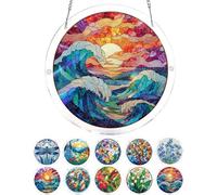 Acrylic Jigsaw Puzzle Suncatcher, 20cm Suncatcher Puzzle Kit, Acrylic Suncatcher Puzzle, for Window Doors&Garden Hanging (K)