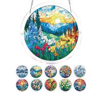 Acrylic Jigsaw Puzzle Suncatcher, 20cm Suncatcher Puzzle Kit, Acrylic Suncatcher Puzzle, for Window Doors&Garden Hanging (D)