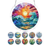 Acrylic Jigsaw Puzzle Suncatcher, 20cm Suncatcher Puzzle Kit, Acrylic Suncatcher Puzzle, for Window Doors&Garden Hanging (H)