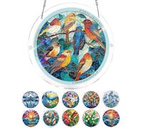 Acrylic Jigsaw Puzzle Suncatcher, 20cm Suncatcher Puzzle Kit, Acrylic Suncatcher Puzzle, for Window Doors&Garden Hanging (E)