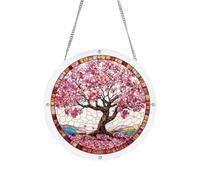 Acrylic Jigsaw Sun - Tree Pattern Window Hanging Ornament for Decor | Transparent Interlocking Panels with Light Refraction Effect, Catcher Puzzle for Indoor Outdoor Display Art Piece