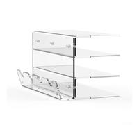 Acrylic Keyboard Stand Multi-Layer 28x17cm Black(Black) | Multi-layer design, holds keyboard and mouse, keeps desk tidy, black finish, sturdy support