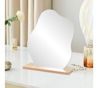 Acrylic Makeup Mirror, Table Top Wooden Makeup Mirror With Base, Irregular Mirror, High Definition Cosmetic Mirror For Bedroom Living Room (Cloud)
