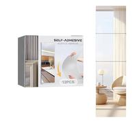 Acrylic Mirror Tiles, 12-Piece Adhesive Square Stickers, 3.94x3.94 Inches Wall Mirrors with Acrylic Build, Home Gym Decor with Easy Installation, Mirror Wall Accessory for Closet Living Room