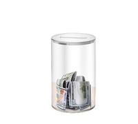 Acrylic Money Box - 3,54 x 3,54 x 5,75 in Openable Savings Jar | Cash Storage Container For Kids, Boys, Girls, Teens, Coin And Bill Organizer, Piggy Bank For Home, Classroom, Birthday Gift, Financial