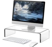 Acrylic Monitor Stand, Acrylic Table, Desktop Riser for Laptop, Monitors, Laptop, Raised Desk for PC, (34 x 19 x 10cm)