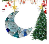 Acrylic Moon Decor - Translucent Ornament for Romantic Display | Lightweight Hanging Accent for Window Door Home Holiday Birthday Couple Family Celebration and Elegant Room Styling