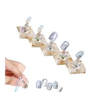 Acrylic Nail Stand - 4.17x0.87 inches Nail Practice Holder | Resin Reusable Display Holder 10.6cm Round Square Options - Artificial Nails Organizer Salon Home Use | Beginner Friendly Art Tool