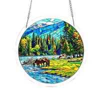 Acrylic Ornaments - 7.5in 2D Animal Stained Puzzle, Butterfly Cat Window Decoration with Sun-Catching Effect, High-Transparency Vivid Artwork, Light Reflector, for Home Living Room Bedroom