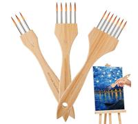 Acrylic Paint Brush Set - 3 Piece Texture Nylon Wool, Watercolor Paintbrush, Craft | Painting Brushes for Kids and Adults Crafts | Professional Paint Brushes for Beginners Adults Craft Pottery Canvas