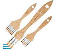 Acrylic Paint Brush Set - 3 Piece Texture Nylon Wool, Watercolor Paintbrush, Craft | Painting Brushes for Kids and Adults Crafts | Professional Paint Brushes for Beginners Adults Craft Pottery Canvas