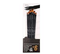Acrylic Paint Brush Set Professional Soft Nylon Bristles Multipurpose Watercolor Brushes for Artists Students 6Pcs Birch Wood Handle (Slant Peak)