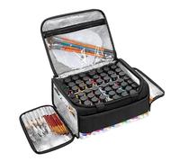 Acrylic Paint Organizer Bag | 1 pc Portable Paint Organizer with Strap Large Capacity Oxford Carrying Holder Multi Section Tool Storage Art Supply Case | Artists Outdoor Studio Makers Painting Use