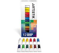 Acrylic Paint Set - 12 Piece Set of Professional Painting Acrylic Paints with Vivid Pigments and Rich Colours Perfect for Any Age and Skill Level (Set of 12 Tubes)