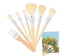 Acrylic Painting Mop Brushes - 7 PCS Artist Brush Set for Creative Painting | Soft Bristle Fan and Gilding Brushes with Ergonomic Handles, Ideal for Acrylic Oil Watercolor Canvas Paper Artwork