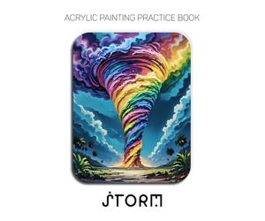 Acrylic Painting Practice Book - Storm: A Sculptural Journey into the Powerful and Textured World of Abstract Storms