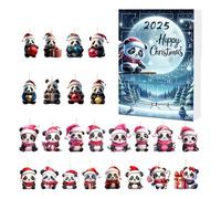Acrylic Panda Ornaments - 24 Day Countdown Calendar, Festive Animal, Mignon Décorative Pendants, Holiday Hanging Display | Christmas Ornament Calendar For Car Mirror Window Door Wall Tree 2025 De
