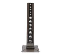 Acrylic Pen Display Stand, Eyebrow Pen Stand and Makeup Brush Organizer, Flexible Silicone Handle Beauty Pen Storage Rack with Large Capacity for Home Office Vanity Desk (Marron foncé)