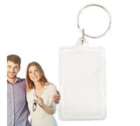 Acrylic Photo Keychain Blanks - 4.7 x 3cm 2 In 1 Clear Acrylic Memorial | Rectangle Picture Blanks Keyring for Backpacks Bags Kids Adults