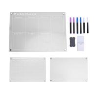 Acrylic Planning Board Set 3Pcs Clear Dry Erase Weekly Monthly Planner Board with 6 Pens 15.7x11.8in for Kitchen Fridge or Home Office