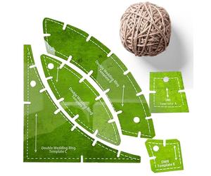 Acrylic Quilting Templates - 5x Wedding Ring Set Ruler, Multifonction Sewing Pattern Tools | Template Crafting Accessory For DIY Fabric Home Project Precision