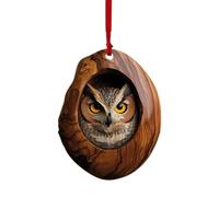 Acrylic Raccoon Owl Ornament - 2D Pendant Tree Hanging Decor | Animal Silhouette Shape, Living Room Bedroom Garden, Festive Seasonal Holiday Accent for Ceiling Wall Window Mantel Display