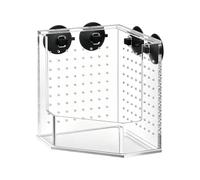 Acrylic Reptile Corner Feeder Box - Escape-Proof Suction Dish | Acrylic Reptile Corner Feeder Box, Escape-Proof Suction Dish & Hanging Foraging Bowl For Geckos, Bearded & Frogs