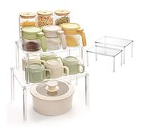 Acrylic Riser - 2-Pieces Clear Acrylic Display Stand | Tabletop Toys Food Risers For Display Party Cupcake | Space-Saving Storage Rack For Counter Desk Bathroom Coffee Station Craft Room | Transparent