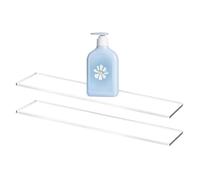 Acrylic Shelf Inserts for Cabinets | 2-Piece Clear Heavy-Duty Storage Shelves | Stackable Organizer Racks for Kitchen, Bathroom, Pantry, Bedroom, and Living Room
