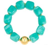 Acrylic Square Beaded Stretch Bracelet Geometric Women(Light Blue)