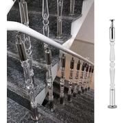 Acrylic Stair SpindlesTransparent Balusters for Staircase & Balcony Railing Stainless Steel Hardware 90cm (35 3/8") Durable & Stylish Deck Banister Solution (1 Pack)