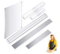 Acrylic Stick Pressing Board - Acrylic Clay Plate | Clay Tool Set | Clays Roller Tool | 6 Pieces Clays Tools with Roller Sheet for Clây Diy Shaping Modelling Shaping Sculpting Craft