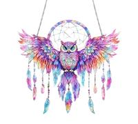Acrylic Sun Catcher - Décoration à suspendre avec des taches 2D, ailes étendues colorées | Panneau de fenêtre décoratif pour le mur de la porte intérieure de la voiture, effet verre